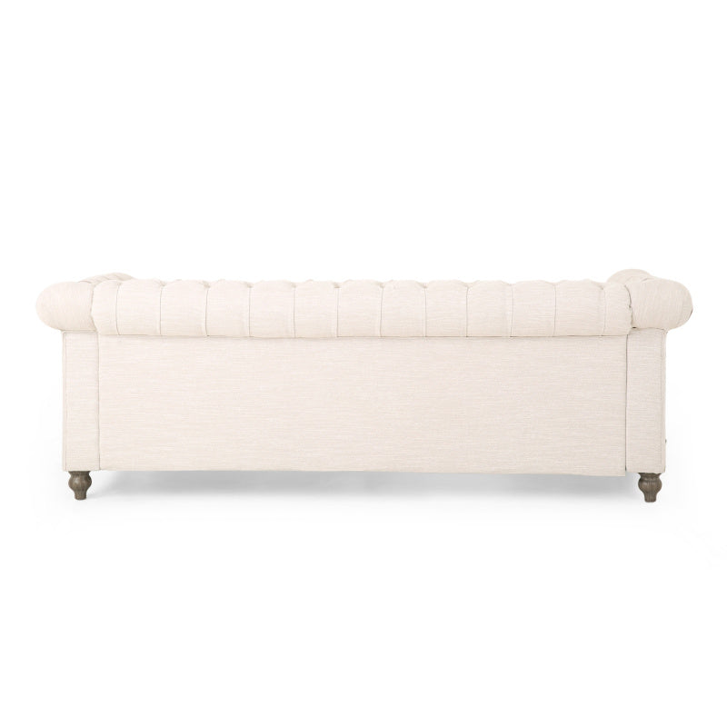Mirod Comfy 3-Seat Sofa with Wooden Legs Retro Style for Living Room