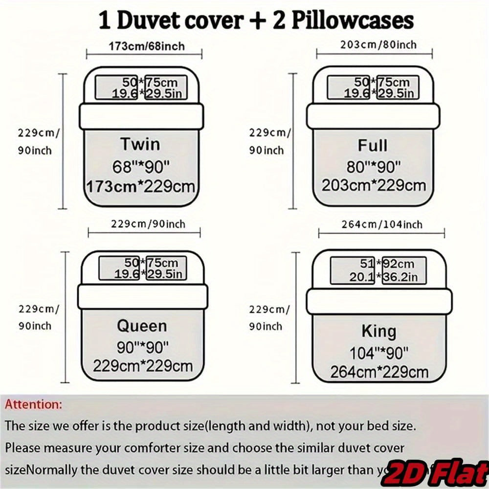 3pcs 2D Flat Christmas Poinsettia Duvet Cover - Red Flower Bedding with Green Pine Branches, Snowflake Pattern, Soft Breathable Polyester, Winter Holiday Bedroom Decor, All-Season 100% fiber fabric 1 Duvet Cover + 2 Pillowcas