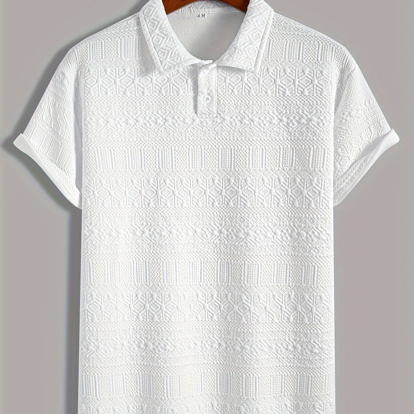 Men's Summer Stretch Geometric Pattern Golf Shirt