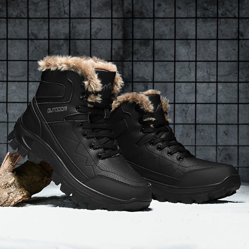 Giày Leo Núi Nam Cổ Cao Lót Lông Dày Chống Thấm