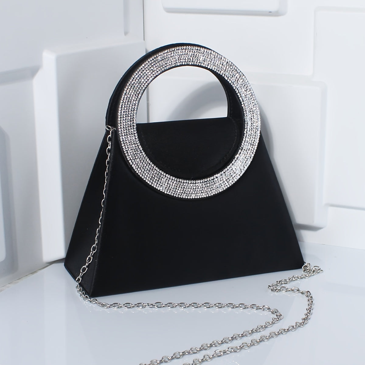 優雅高端水鑽晚會舞會單肩斜挎鏈條包，女士優雅手提包，女士派對包，女士優雅包，特殊場合錢包，正式活動手拿包，迷人斜挎包