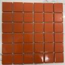 Smooth glossy orange ceramic mosaic tile size 48x48mm code ID5407