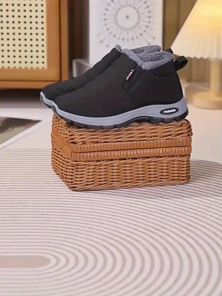 Ủng Nữ Lót Lông Cổ Ngắn Siêu Ấm Đế Bằng