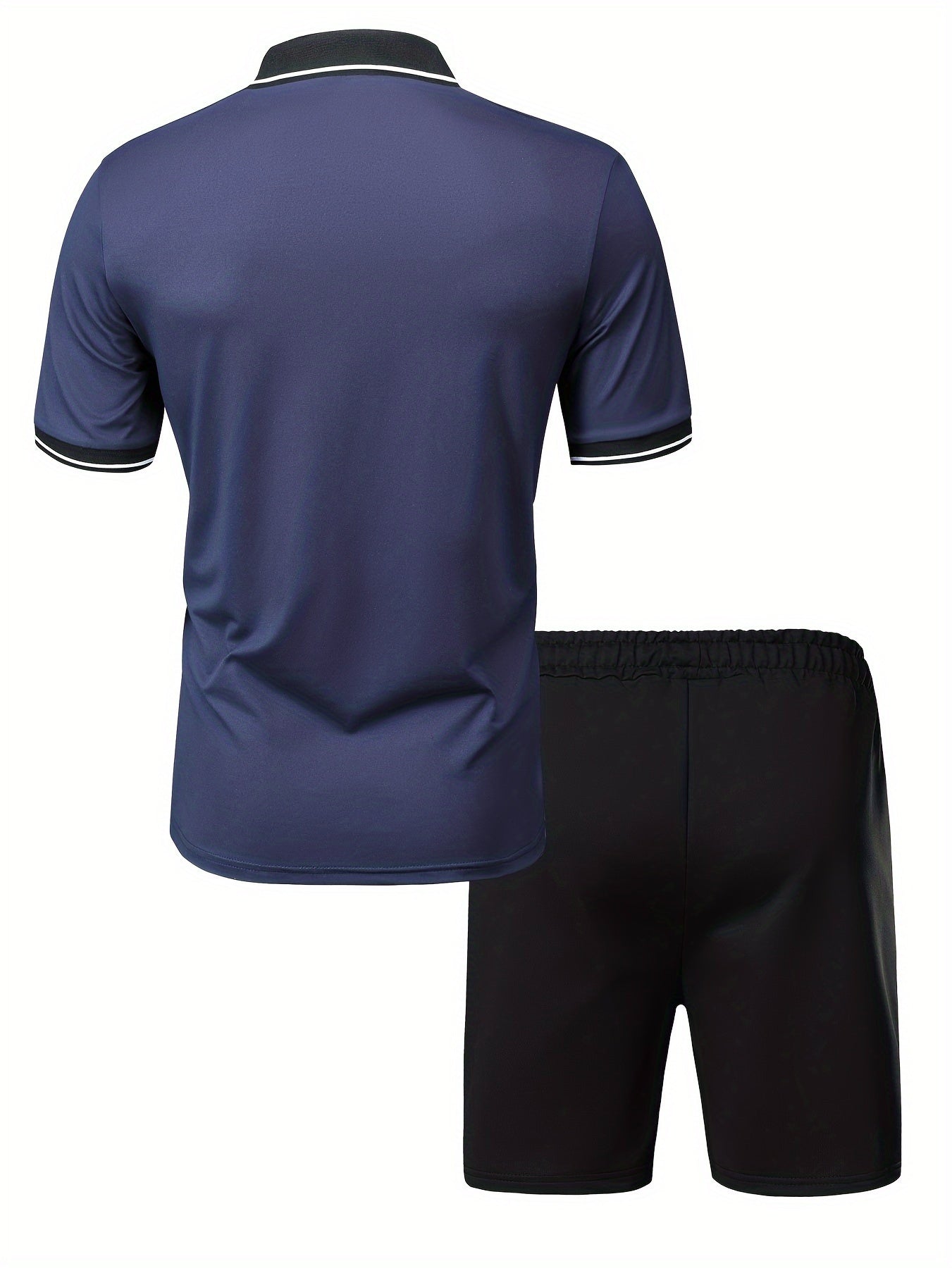 Bộ Golf Nam Hè: Áo Viền Tương Phản & Quần Dây Rút