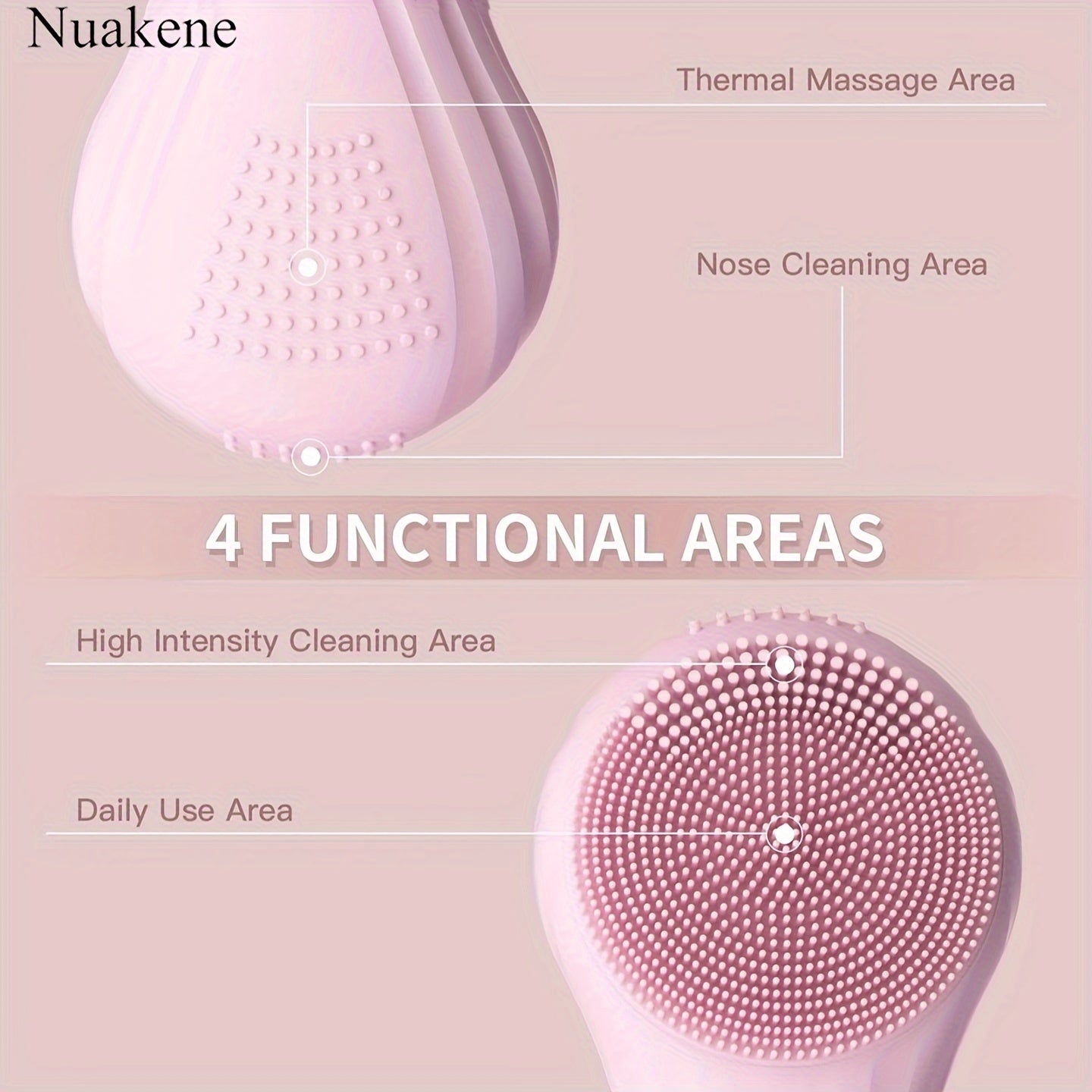 Nuakene 2in1 Magnetic Charging Facial Cleansing Brush, 5 Massage Modes