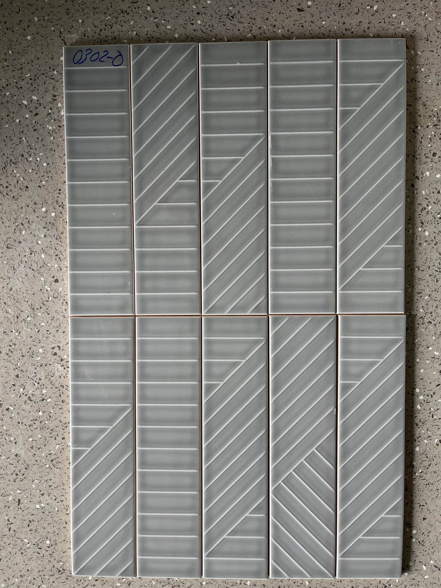 [0302-0] VN tile size 75x300mm glossy gray pattern code 0302-0
