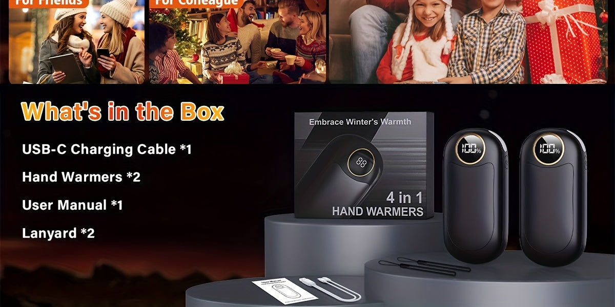 Pair of 36H Rechargeable Electronic Heating Bags, Convenient Gift