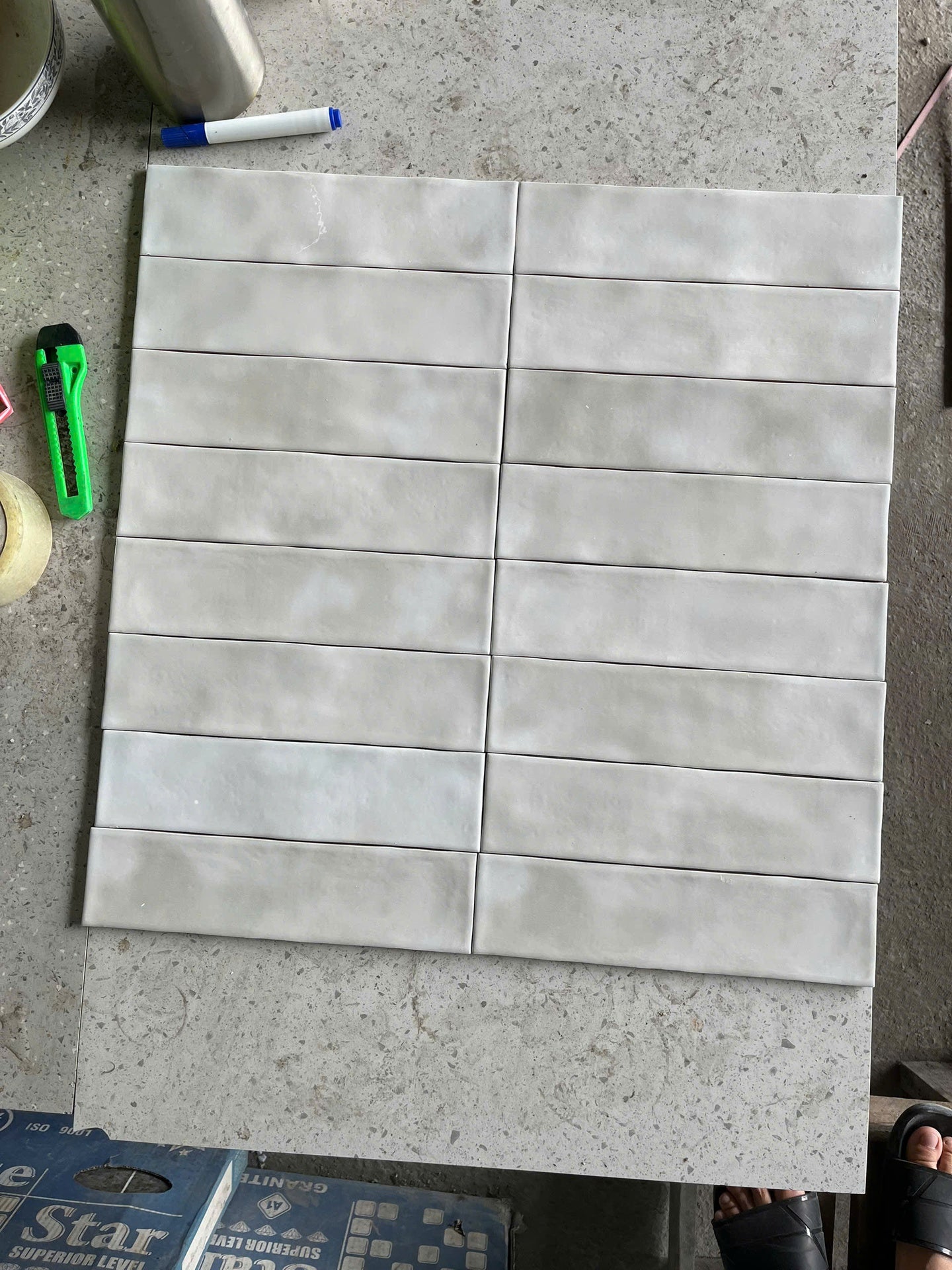 Vietnam tile size 75*300 light gray glossy grade 1 code 0377-0