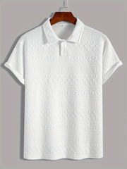 Men's Summer Stretch Geometric Pattern Golf Shirt