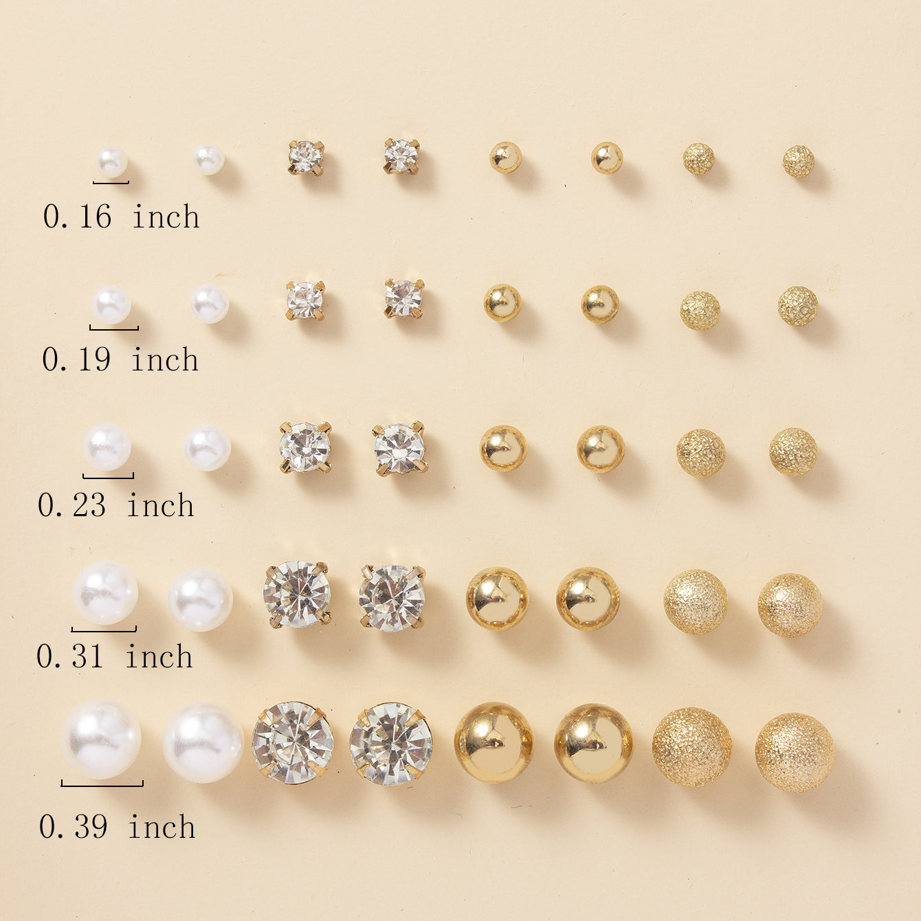 20Pairs Faux Pearl Rhinestone Stud Earrings Set For Women Daily Decor Jewelry