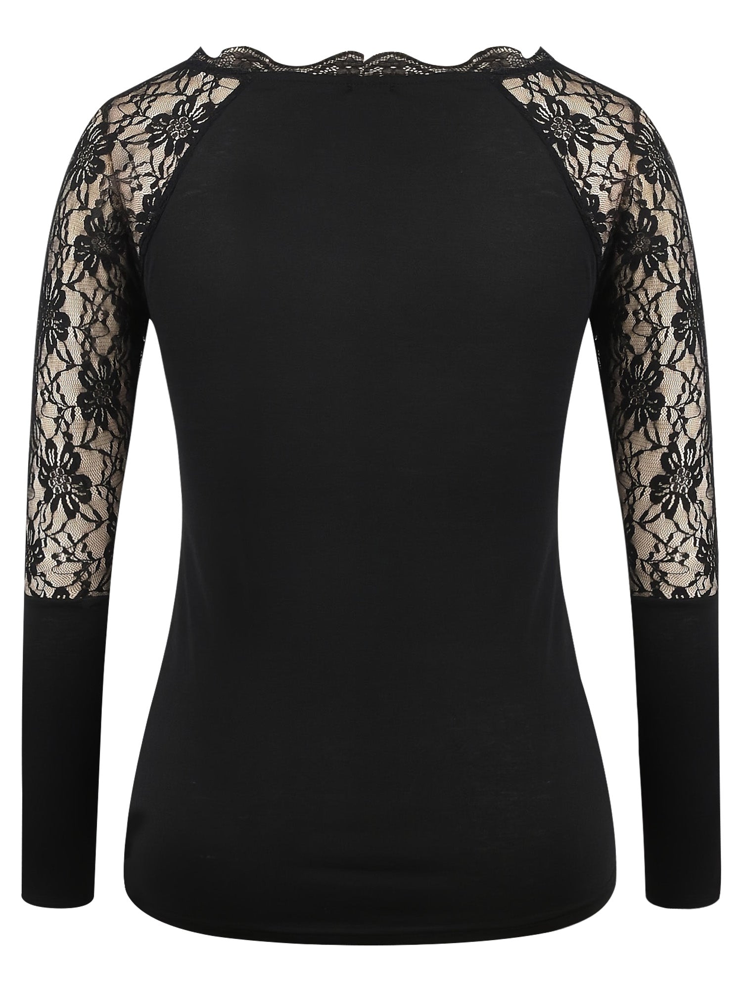 [Sexy Blouse] Sexy V Neck Lace Long Sleeve Blouse Tops | Womens Gothic Casual US - Daisan Mart
