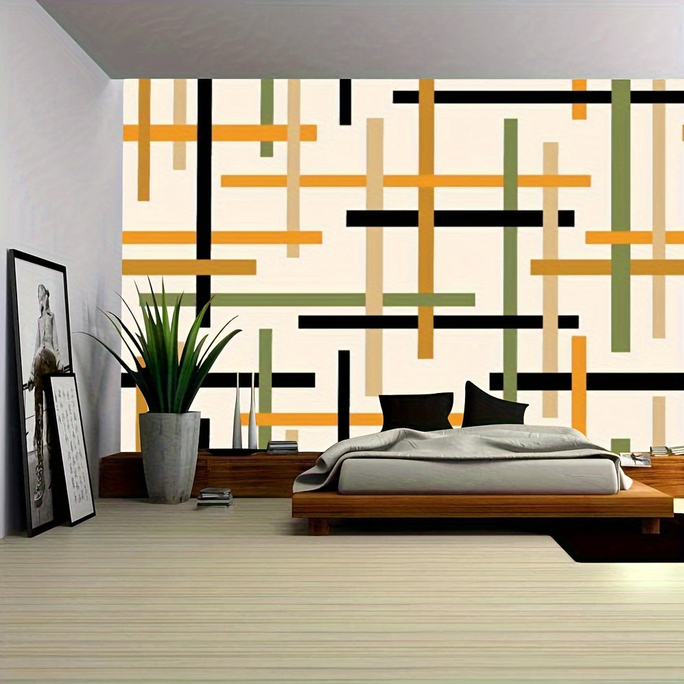 Abstract Striped Canvas Wallpaper