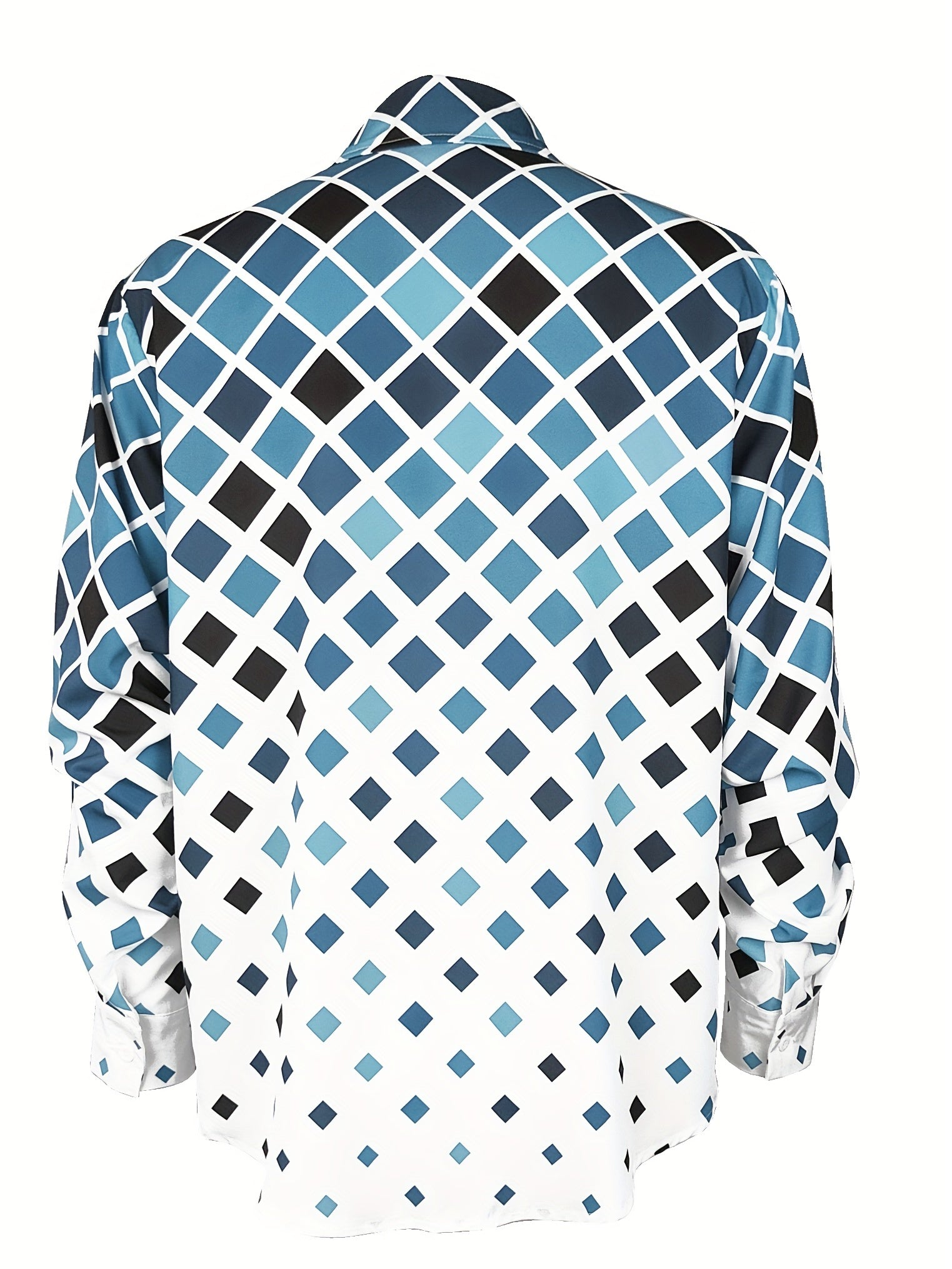 Áo Nam Boho Dài Tay Họa Tiết Xanh Trắng - Thoải Mái & Phong Cách