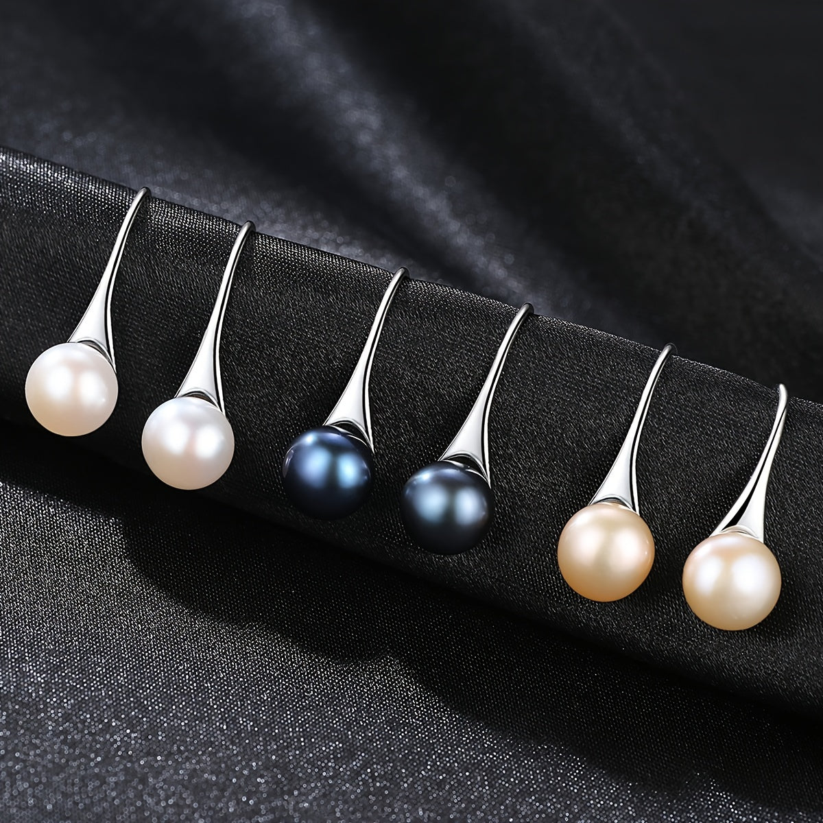 925 Silver Natural Freshwater Freshwater Pearls Drop Earrings for Women