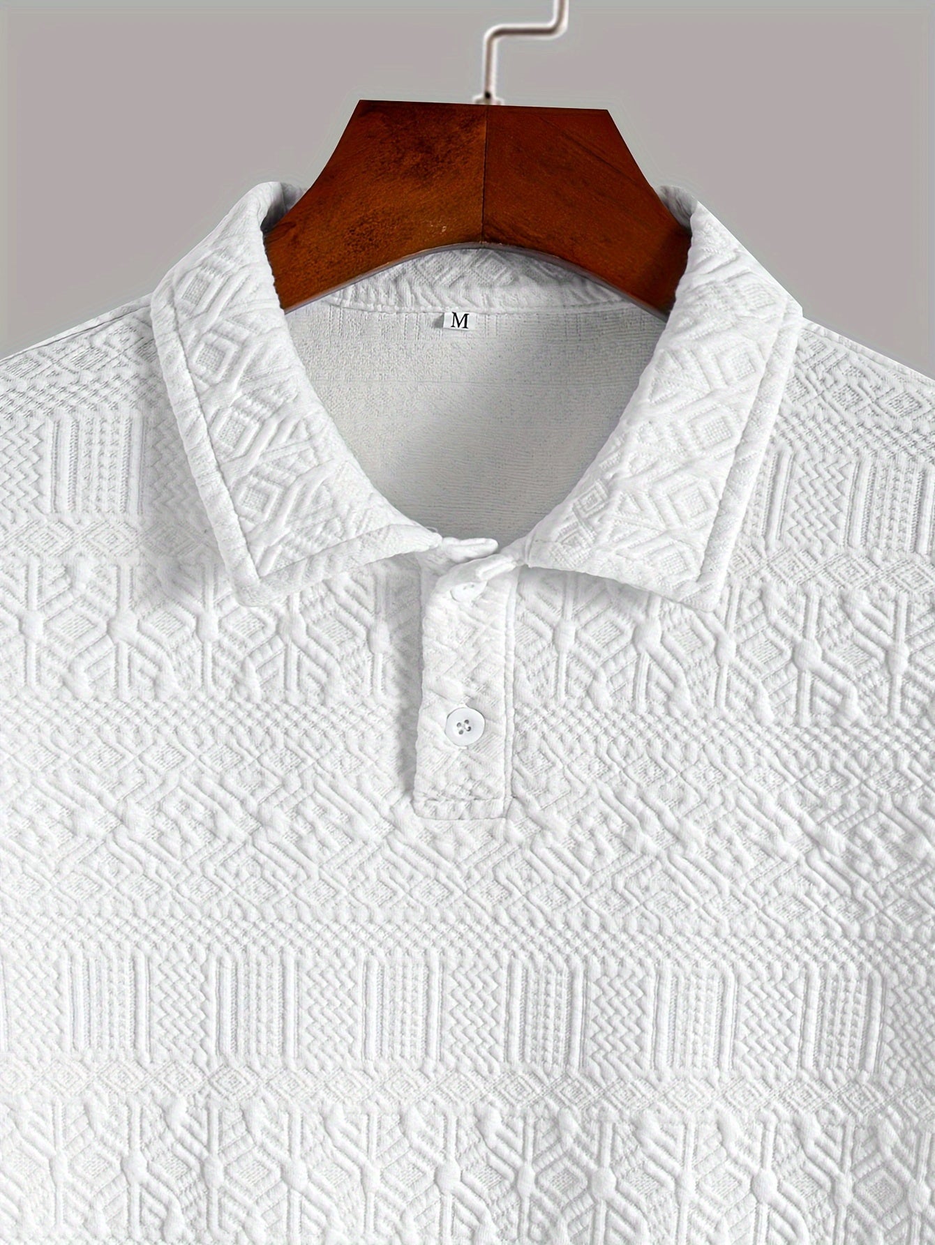 Men's Summer Stretch Geometric Pattern Golf Shirt