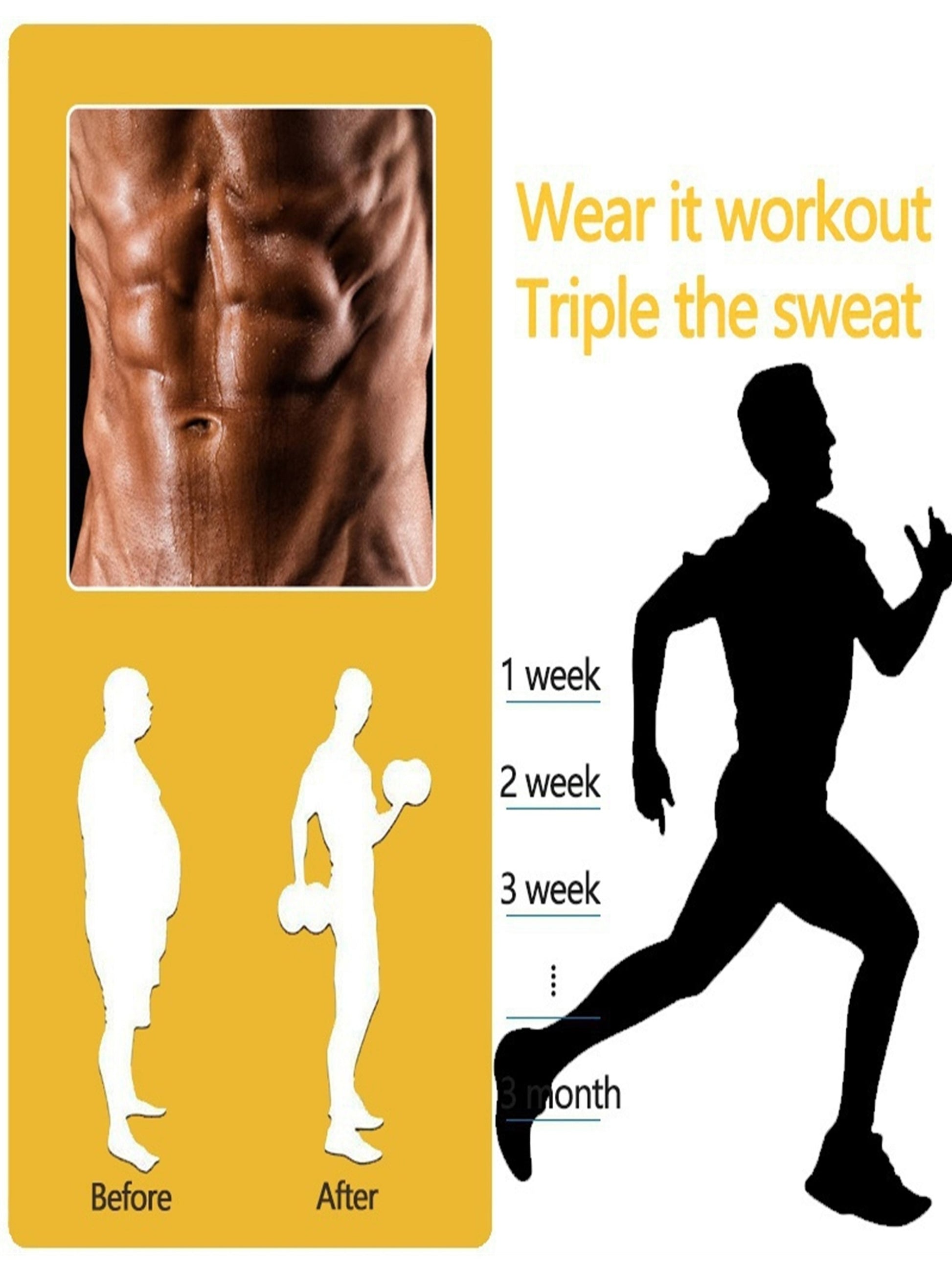 Áo GYM Nam Đai Nịt Bụng Co Giãn, Có Khóa Kéo & Đai - Daisan Mart