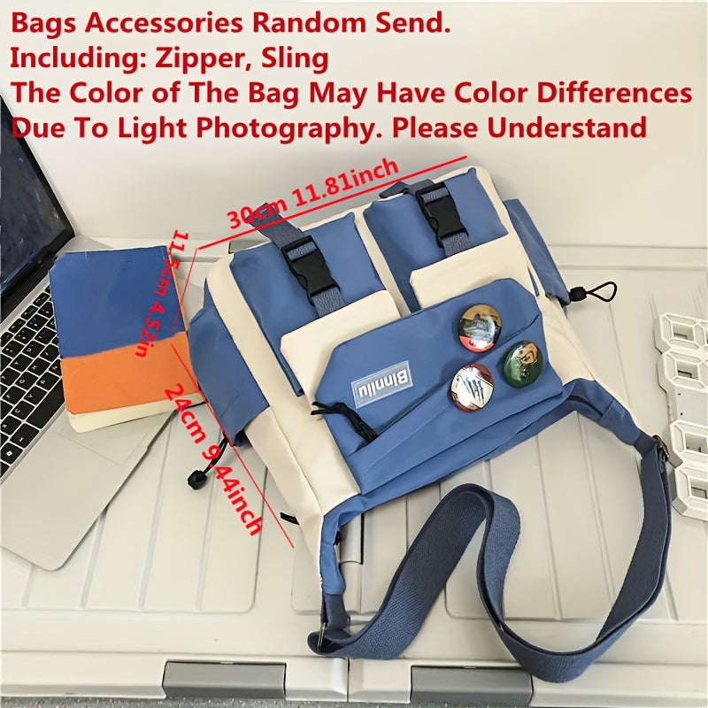 Men's Canvas Crossbody Bag, Spacious, Convenient for Laptop