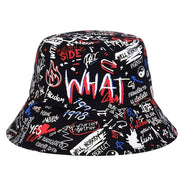 Mũ Bucket Nam What Graffiti Đen Phong Cách Streetwear