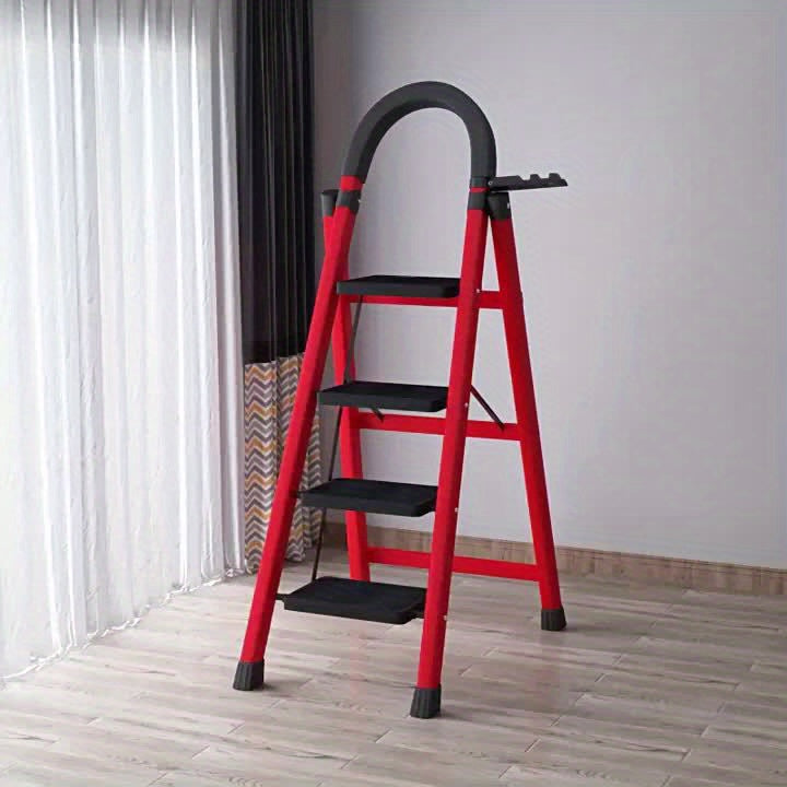 3/4/5-Step Portable Folding Ladder, 500/520/530 Lbs Durable Step Ladder with Wide Anti-Slip Pedal,, Lightweight Steel Step Stool Suitable for Both Household And Industrial Use - Daisan Mart
