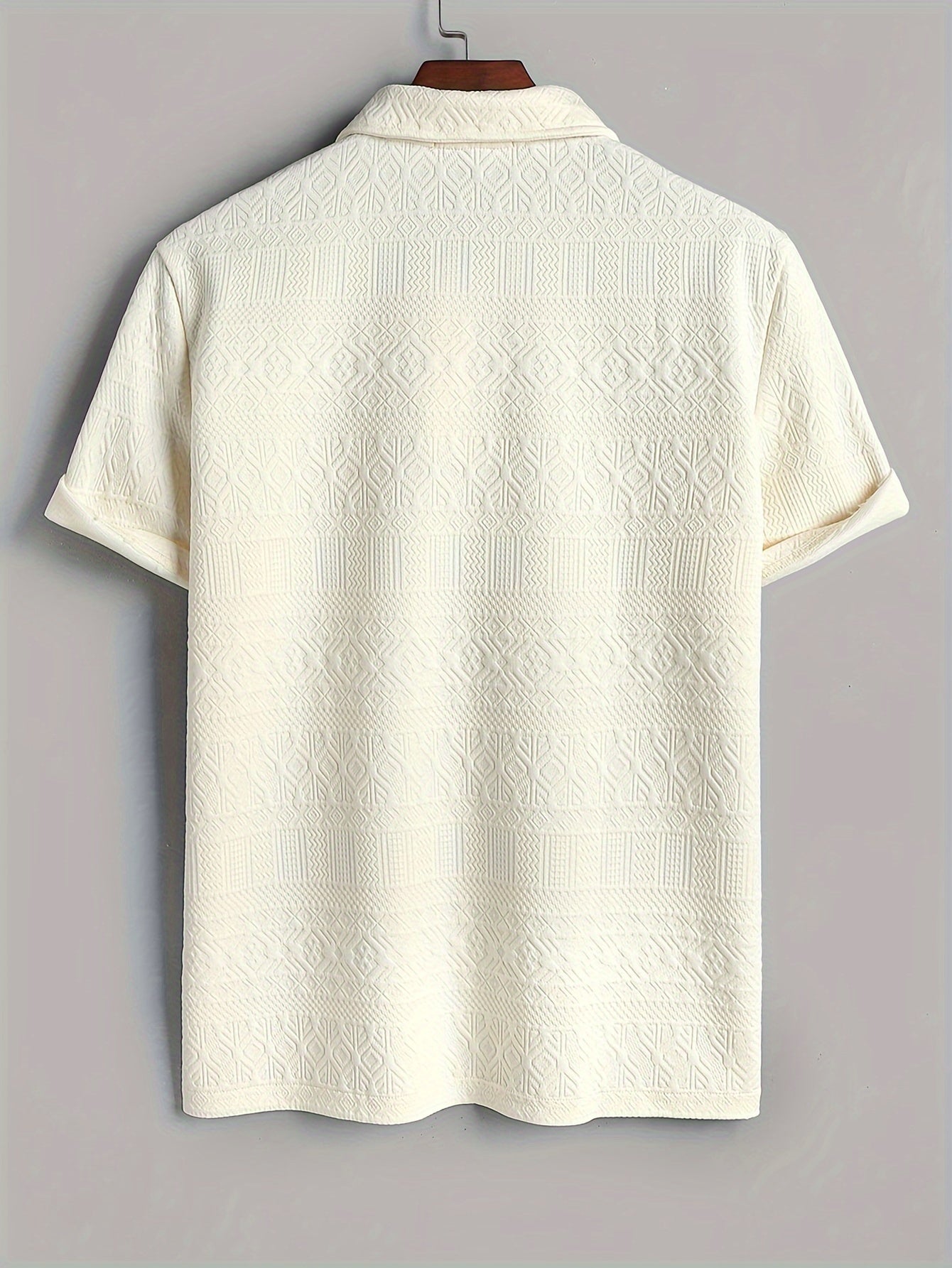 Men's Summer Stretch Geometric Pattern Golf Shirt