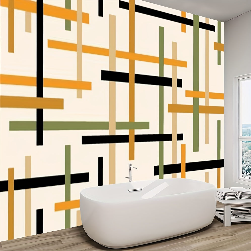 Abstract Striped Canvas Wallpaper