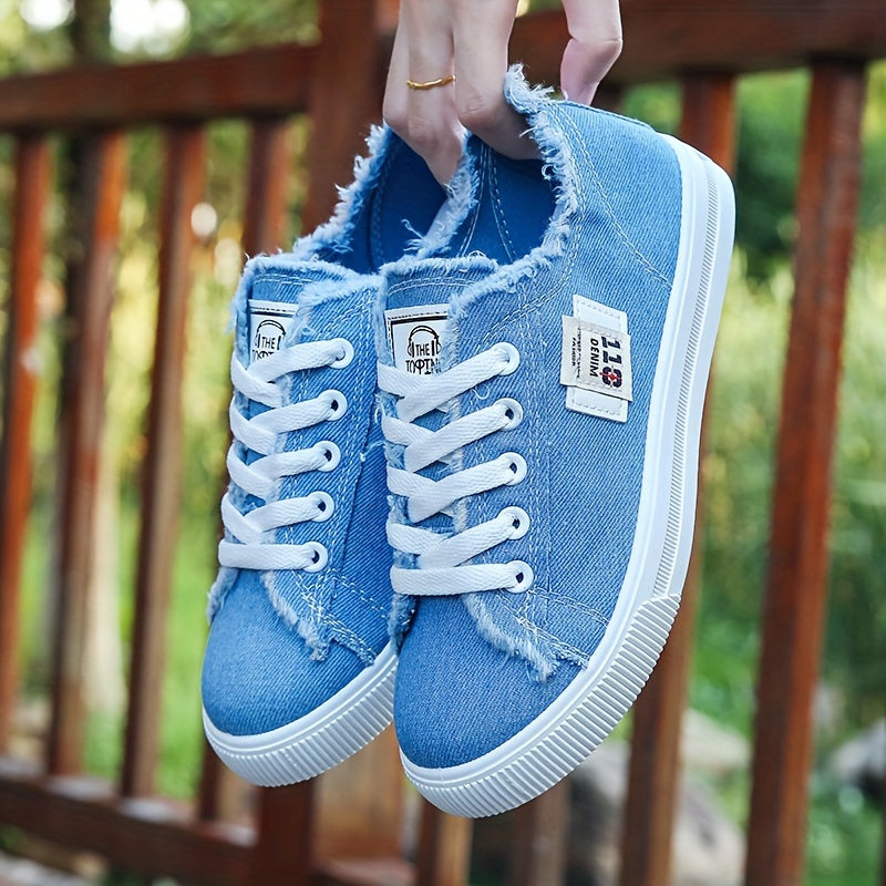 Giày Vải Nữ Trắng Trơn Đế Bằng Thoải Mái 2022