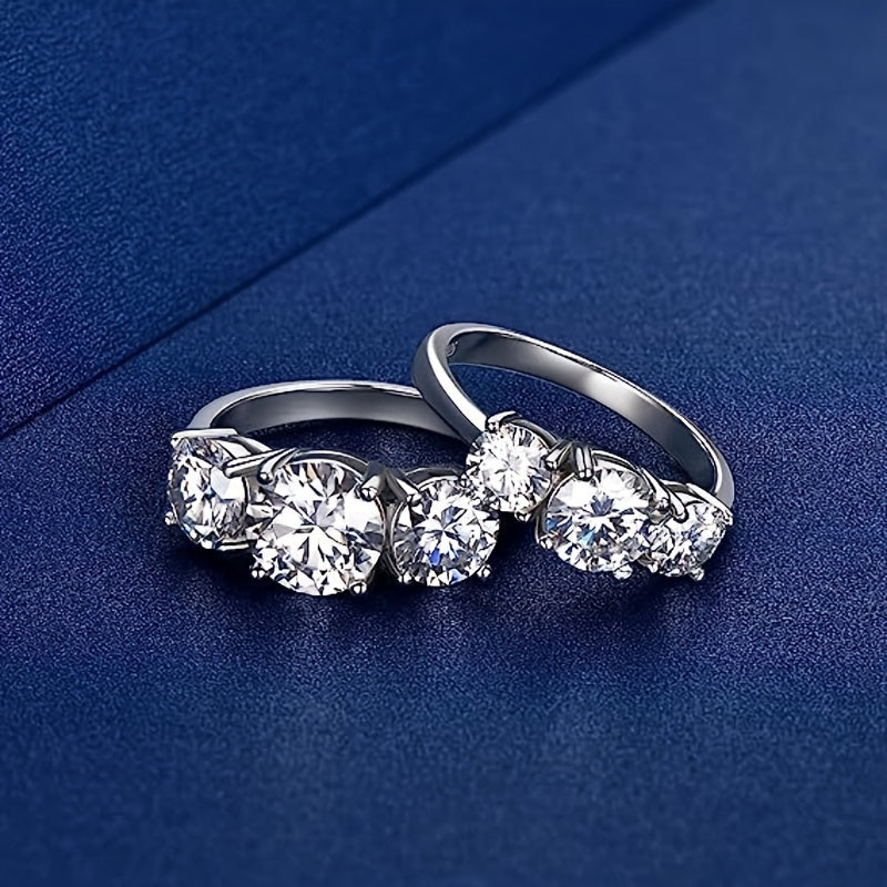 Moissanite 925 Silver Engagement Ring, High Quality, Shining