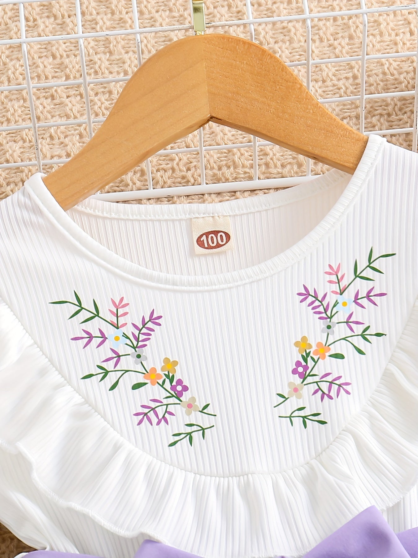 Baby Girl's Long Sleeve Floral Dress with Belt - Gentle Spring and Autumn