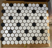 Small hexagonal ceramic mosaic tile code MHG9539