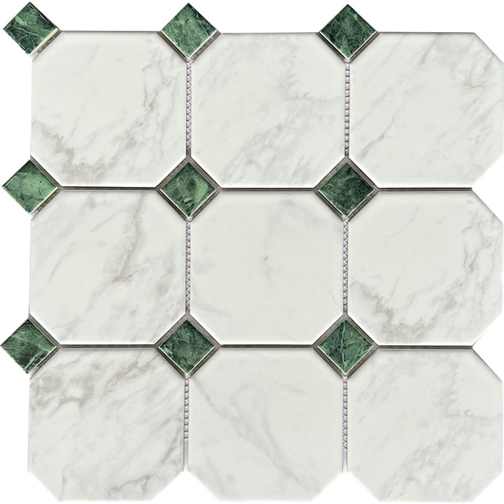 6mm Antibacterial White Porcelain Octagonal Kitchen Tiles