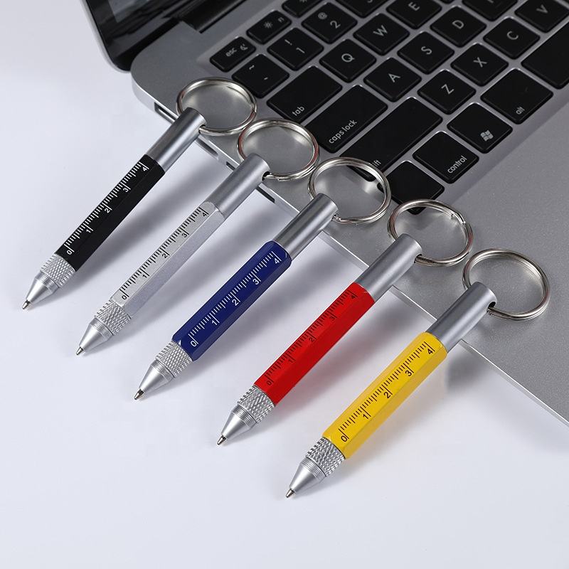 Bút công cụ 6 trong 1 bằng kim loại, Bút công cụ nhỏ đa chức năng mini có vòng chất lượng cao - Daisan Mart