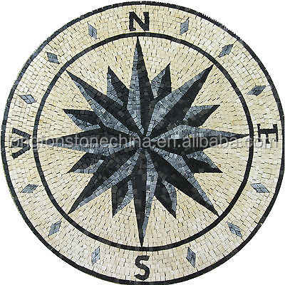 Rose Shape Handmade Natural Marble Art Tiles