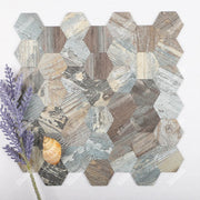 Hexagon PVC composite mosaic wall tiles for kitchen 