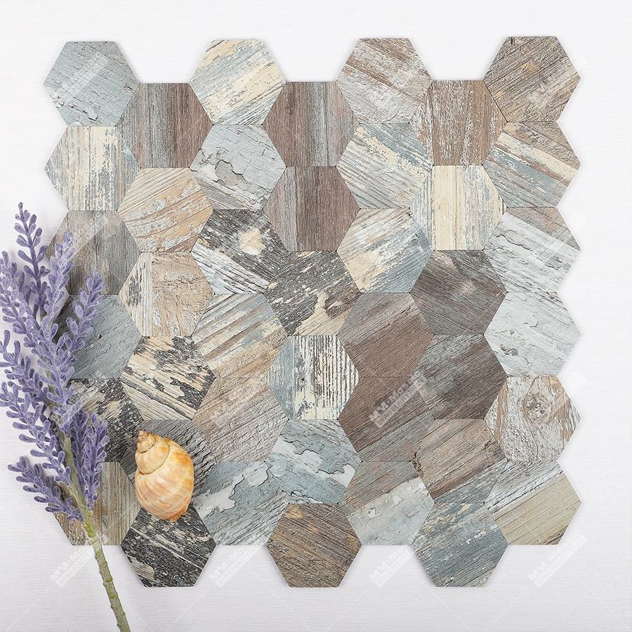 Hexagon PVC composite mosaic wall tiles for kitchen 