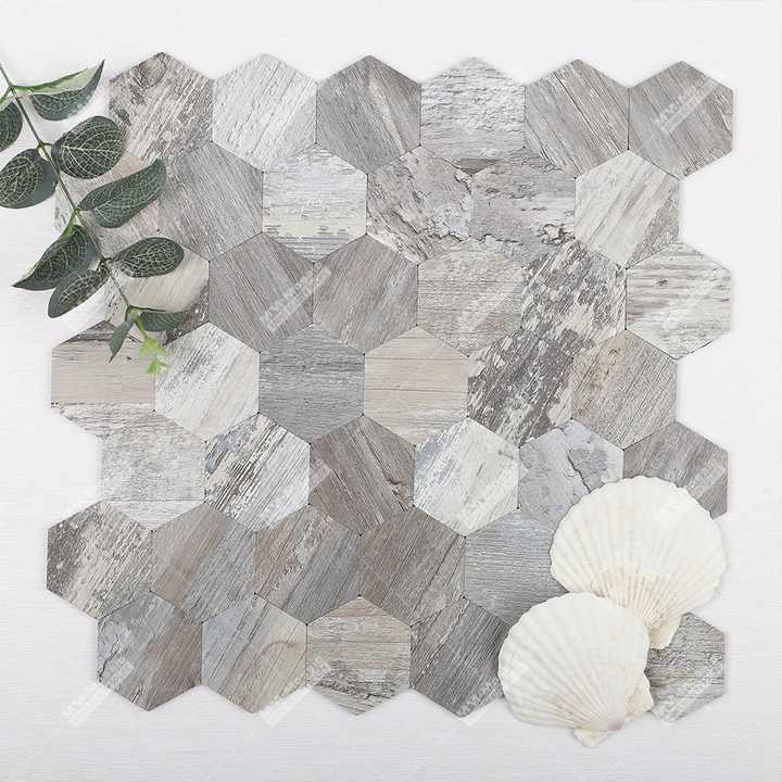PVC composite hexagon self adhesive ceramic patch 