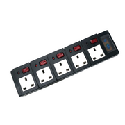 Ổ cắm điện kéo dài 5 lỗ có công tắc, phích cắm chuẩn Anh màu đen phổ biến nhất - Daisan Mart