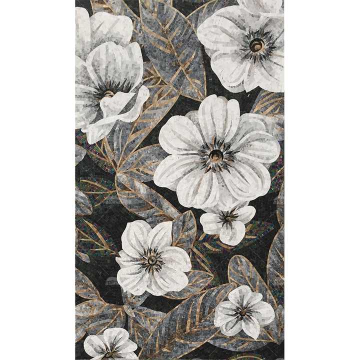 3D handmade flower mosaic painting for swimming pool wall 