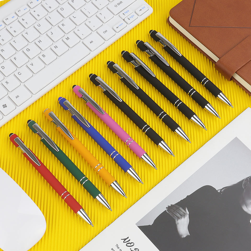 Cheapest Promotional Aluminum Stylus Pen with Soft Rubber Tip for Touch Screen, Cheap Custom Logo for Phone