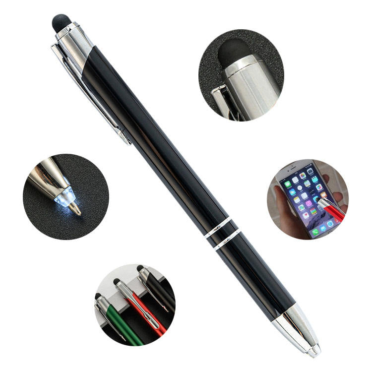 2022 Multi-Function 3-in-1 LED Stylus Pen Aluminum Alloy 