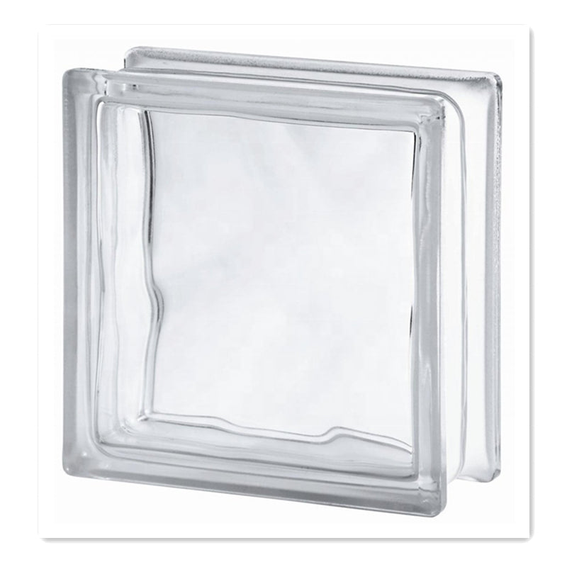 Khối kính rỗng song song màu xám xanh hồng đục sóng biển trong suốt 80.0mm dùng trang trí nhà cửa và xây tường kính