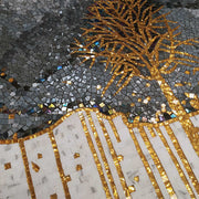 Ceramic mosaic art with tree motifs 