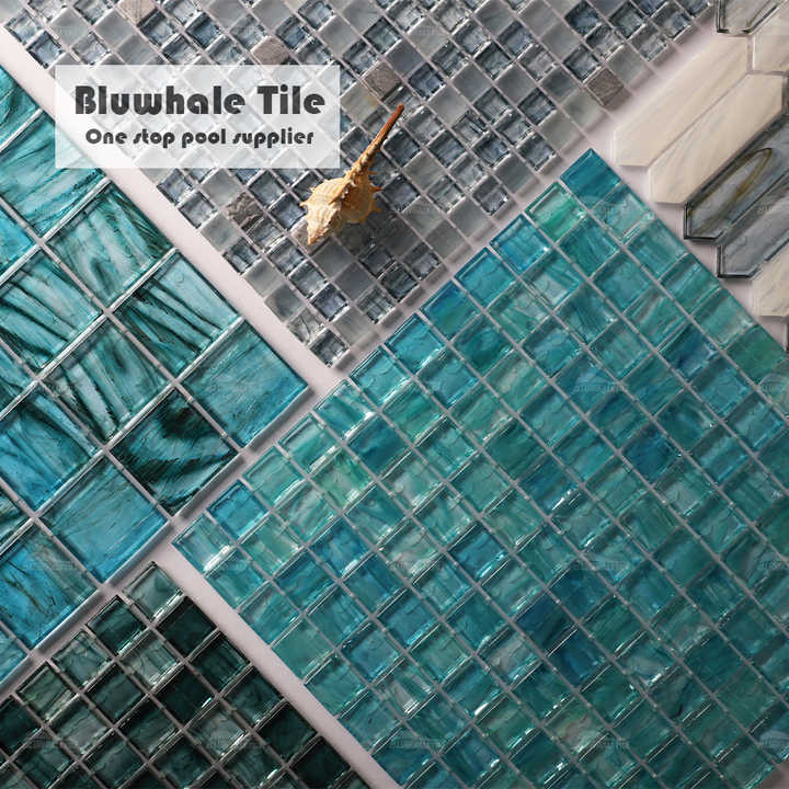 Bluwhale Amber Glass Mosaic Tiles 