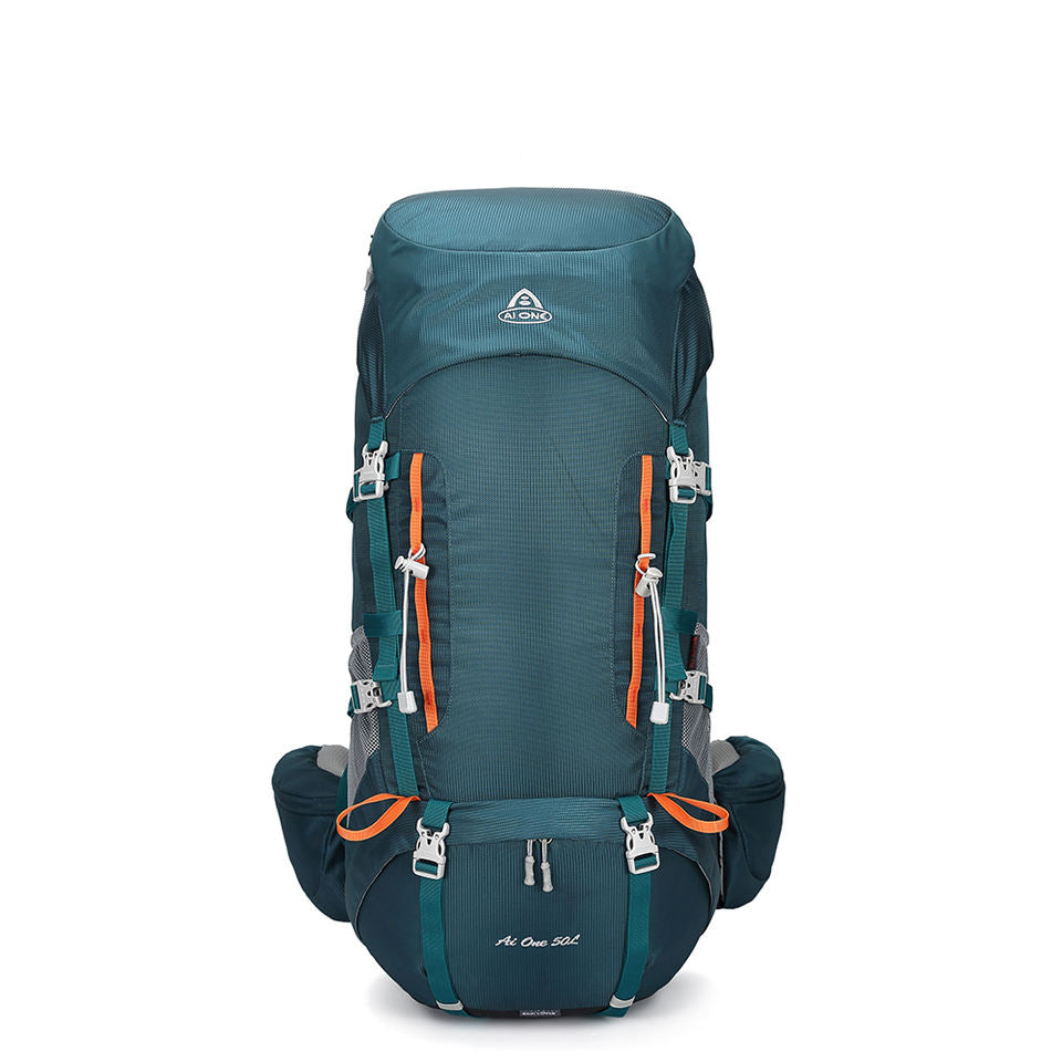 AIONE 50L Backpack for Hiking, Camping, Backpacking, for Women and Men, with Raincoat 
