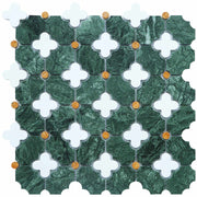 Ming green marble mosaic tiles with green pattern 