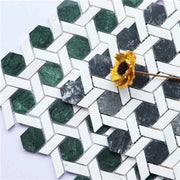 Irregular Shaped Cubic White Carrara Marble Tiles 