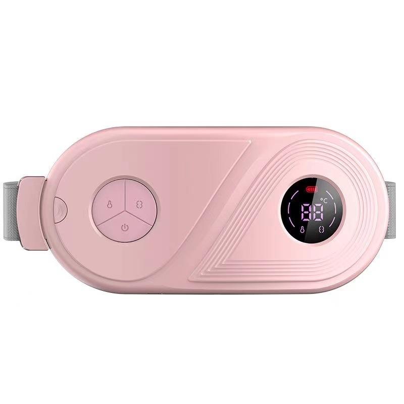 Thiết bị màu hồng nhạt, hình bầu dục, có màn hình LED và nút điều khiển tròn.
