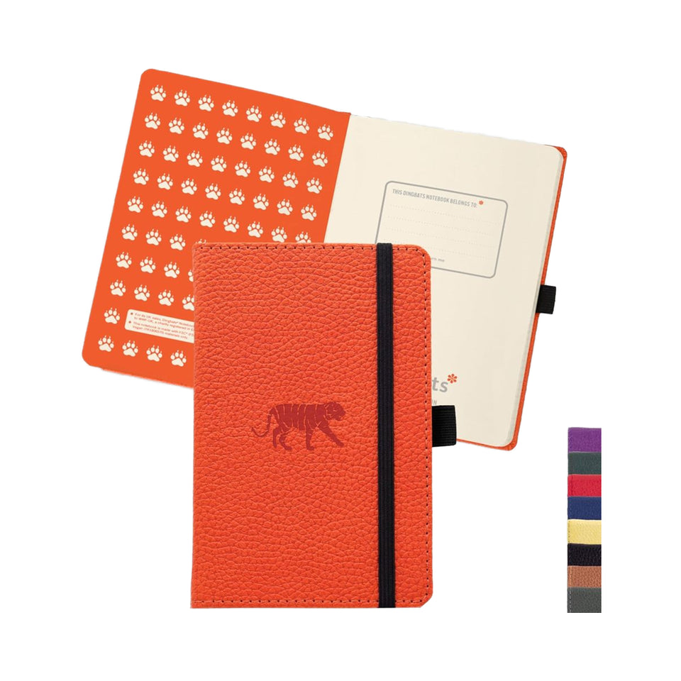 Sổ tay bỏ túi lưới A6 Dingbats Động vật hoang dã, bìa cứng da PU, nhật ký nhỏ, khóa cài đàn hồi, kẹp bút, dây đánh dấu trang, công việc A5, quà tặng.