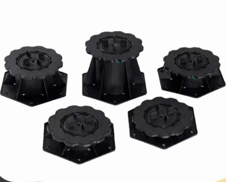 Adjustable base system made of PP PVC material, floor lift with flooring accessories 