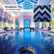 Outdoor Swimming Pool Porcelain Triangle Mosaic Tiles 