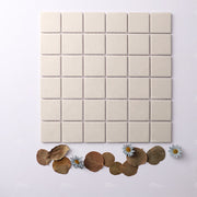 White matte swimming pool mosaic tiles, anti-slip, full body, 2x2, Bluwhale Foshan factory 